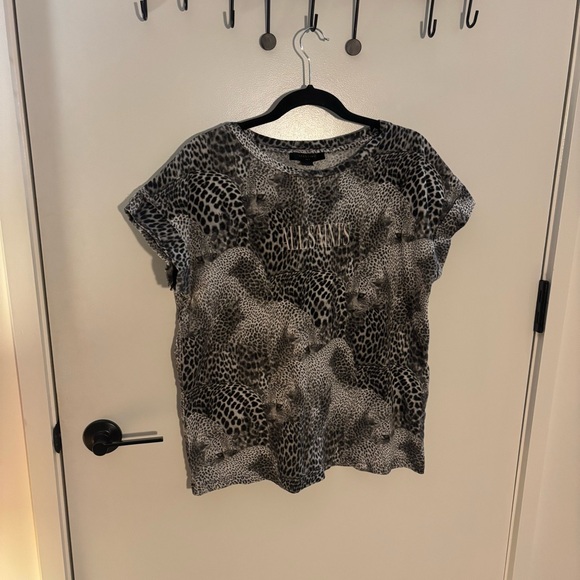 ALLSAINTS Emelia Imogen Boyfriend Tee – M/L – Animal Print – Organic Cotton - Picture 5 of 9